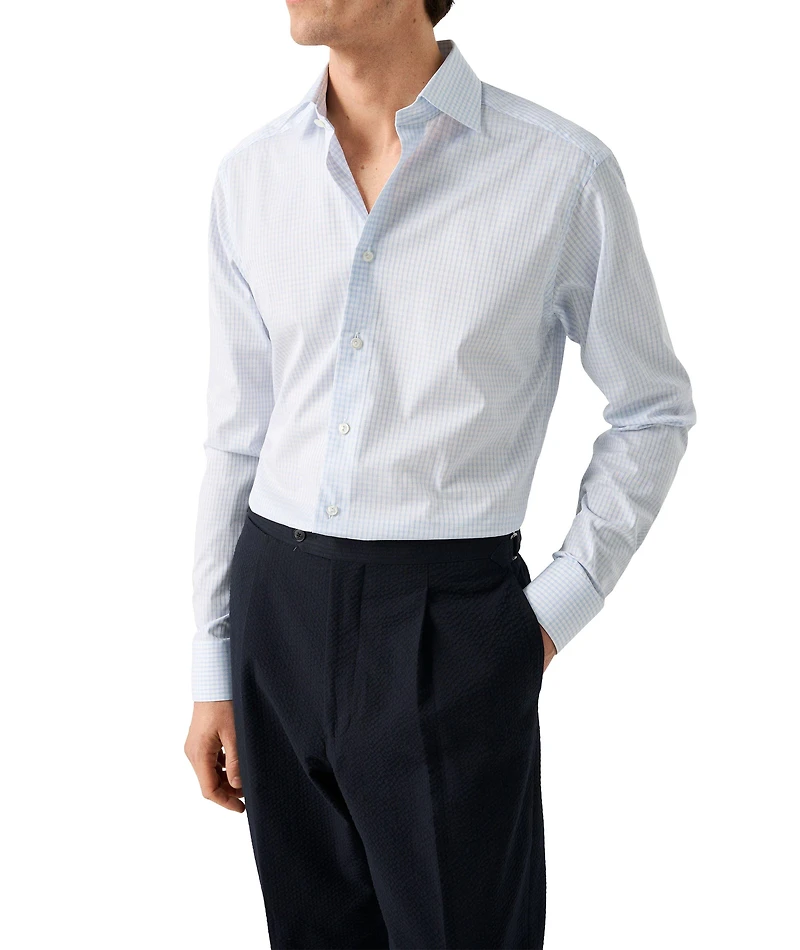 Slim-Fit Elevated Piqué Check Shirt