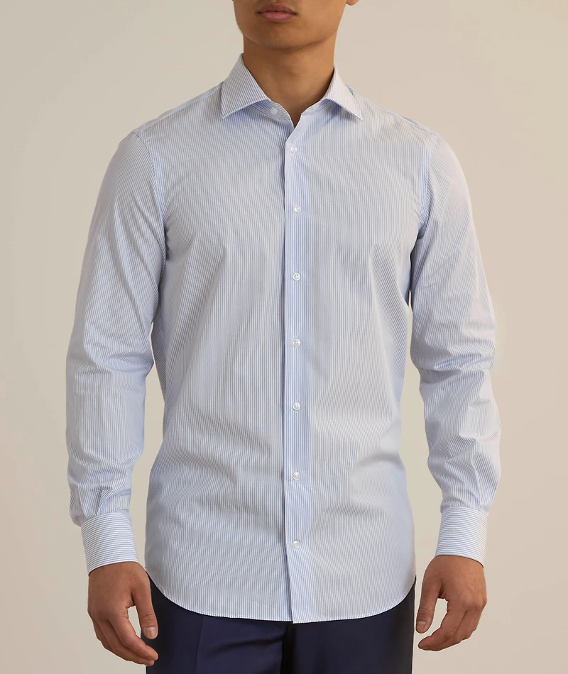 Stripe Cotton Poplin Dress Shirt