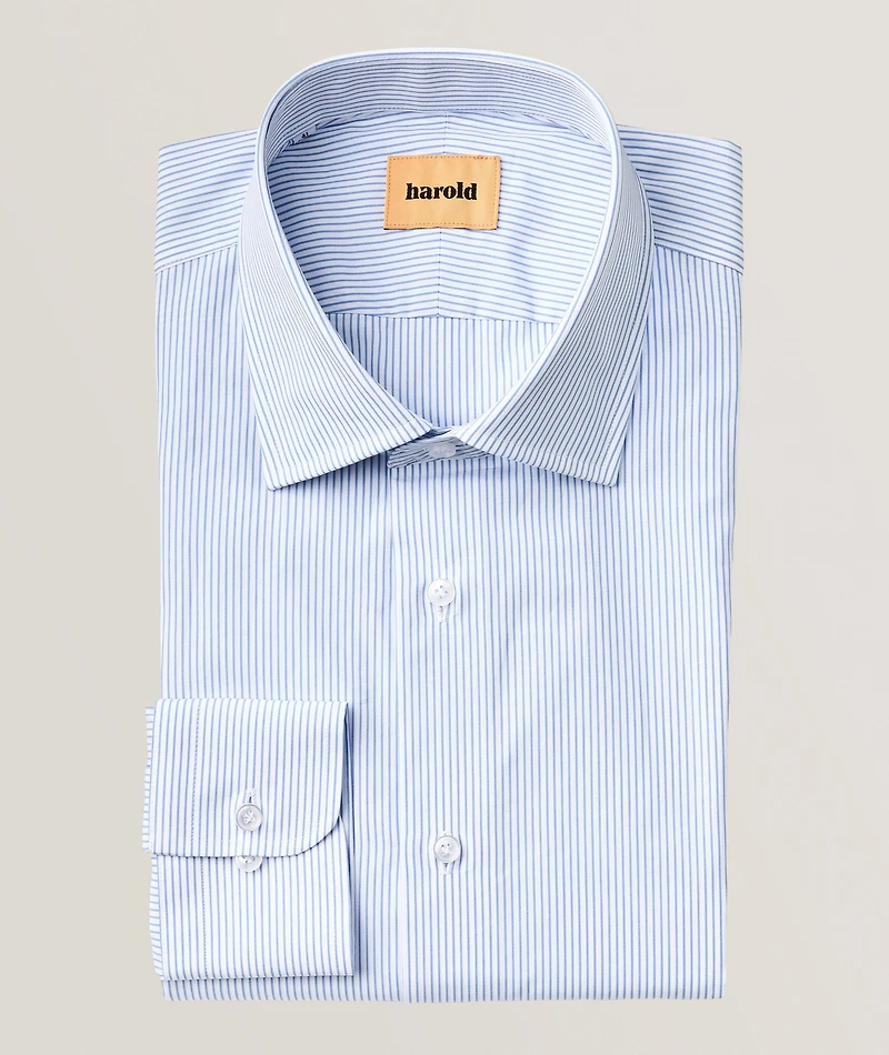 Stripe Cotton Poplin Dress Shirt