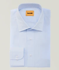 Micro-Check Cotton Dress Shirt