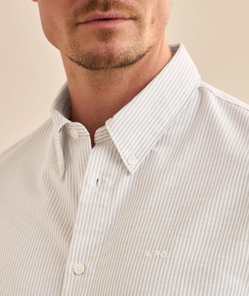 Striped Organic Cotton Oxford Shirt