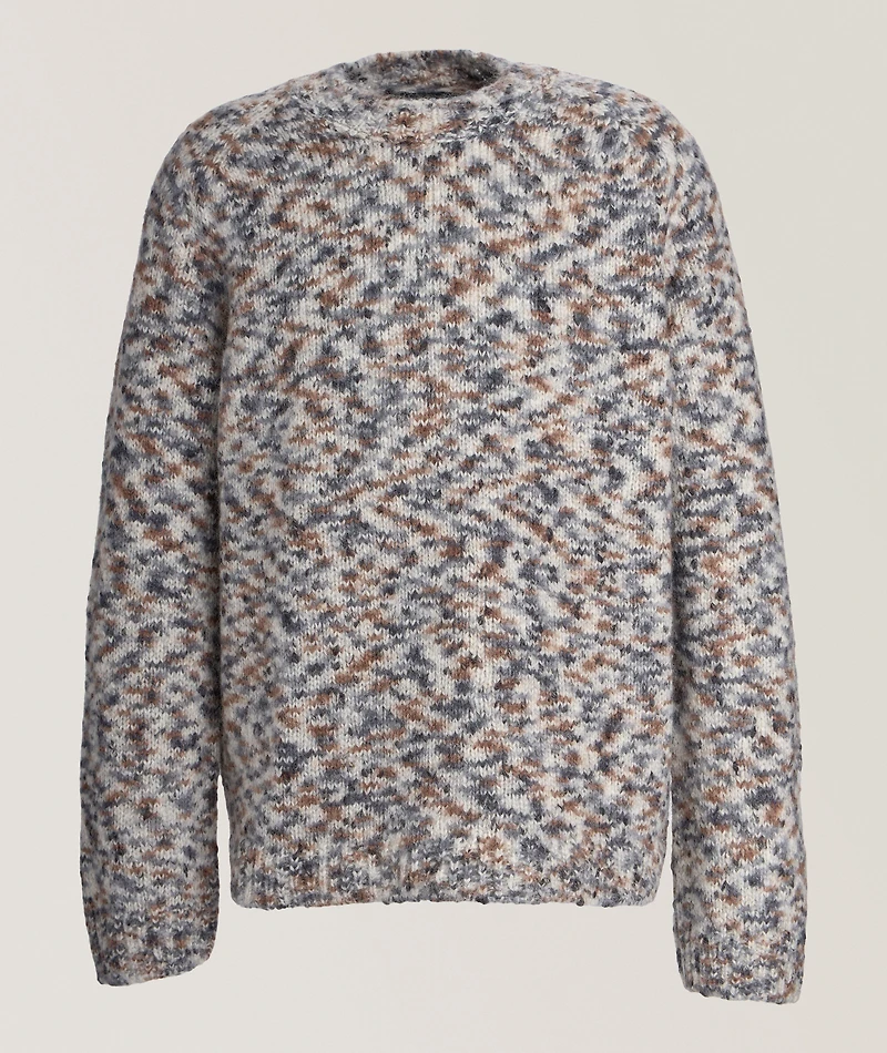 Multi-Colour Mohair-Blend Crewneck Sweater