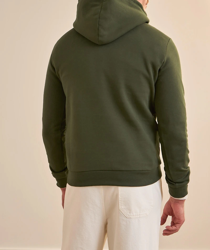 Logo Stretch-Cotton Hooded Sweater