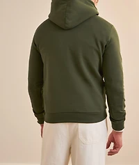 Logo Stretch-Cotton Hooded Sweater