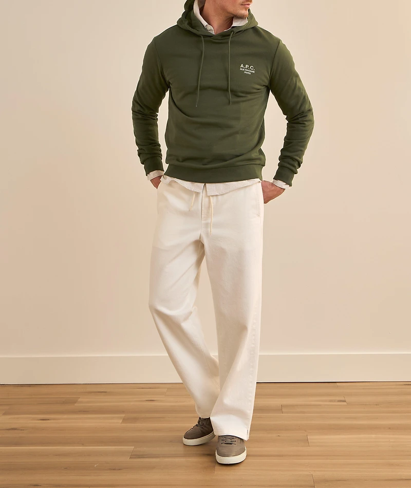 Logo Stretch-Cotton Hooded Sweater