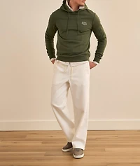 Logo Stretch-Cotton Hooded Sweater