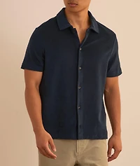 Terry Cotton Full-Button Polo