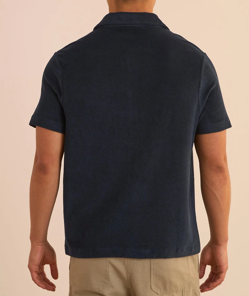 Terry Cotton Full-Button Polo