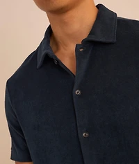 Terry Cotton Full-Button Polo