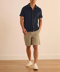 Terry Cotton Full-Button Polo