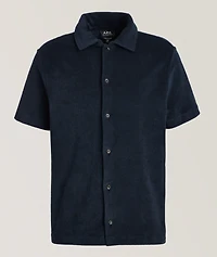 Terry Cotton Full-Button Polo