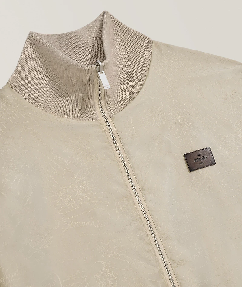 Reversible Scritto Wool Tracksuit Jacket