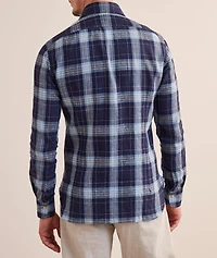 Plaid Stretch-Linen Shirt