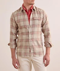 Check Linen-Silk-Cotton Overshirt
