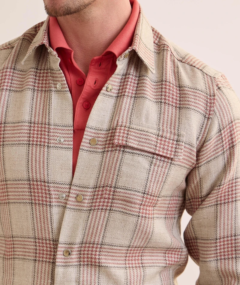 Check Linen-Silk-Cotton Overshirt