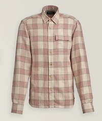 Check Linen-Silk-Cotton Overshirt