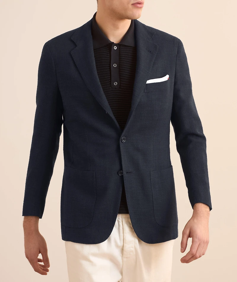 Textured Wool-Blend Sport Jacket