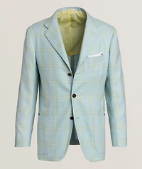 Windowpane Cashmere-Blend Sport Jacket