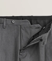 Stretch-Cotton Double Pleated Dress Pants