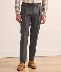 Stretch-Cotton Double Pleated Dress Pants