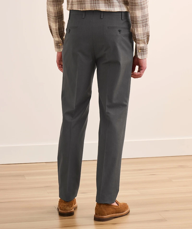 Stretch-Cotton Double Pleated Dress Pants