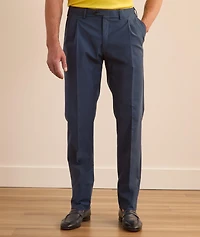 Stretch-Cotton Double Pleated Dress Pants