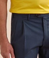 Stretch-Cotton Double Pleated Dress Pants