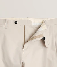 Stretch-Cotton Double-Pleated Dress Pants