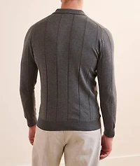 Cotton Wide Rib-Knit Polo