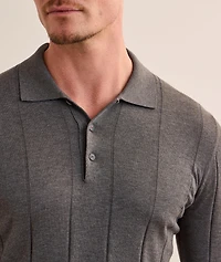 Cotton Wide Rib-Knit Polo