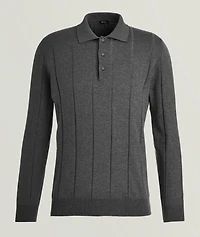 Cotton Wide Rib-Knit Polo