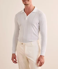 Wide Rib-Knit Cotton Polo