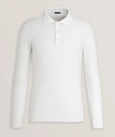 Wide Rib-Knit Cotton Polo