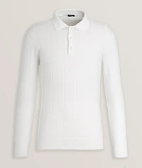 Wide Rib-Knit Cotton Polo