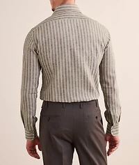 Wide Stripe Stretch-Linen Shirt