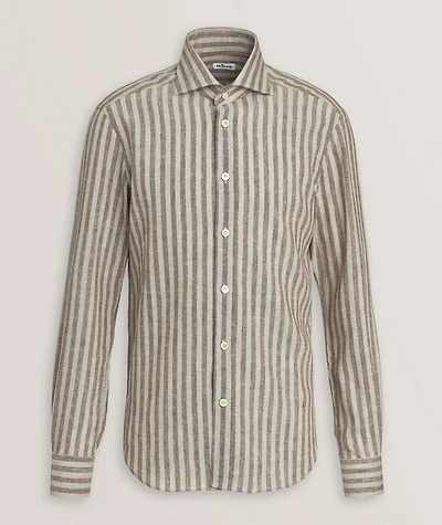 Wide Stripe Stretch-Linen Shirt