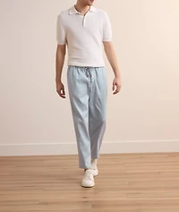 Drawstring Linen-Blend Pants