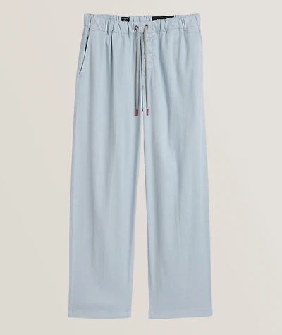 Drawstring Linen-Blend Pants