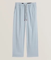 Drawstring Linen-Blend Pants