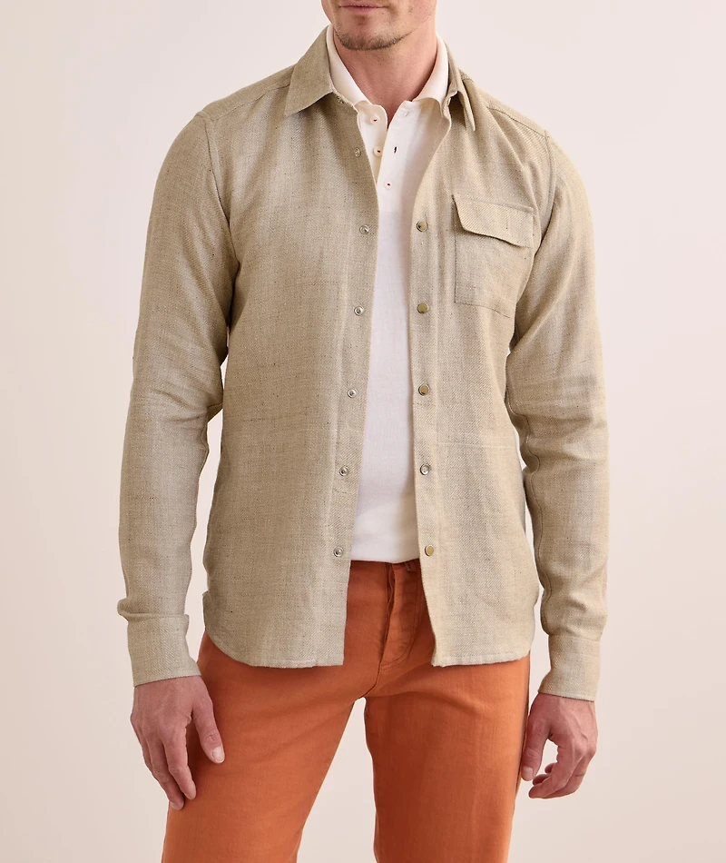 Linen-Silk-Cotton Overshirt