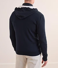 Contrast Cotton Knit Hooded Sweater
