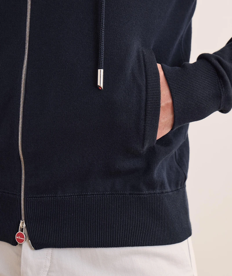 Contrast Cotton Knit Hooded Sweater