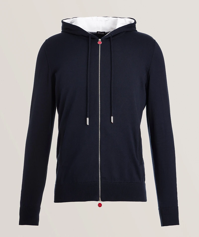Contrast Cotton Knit Hooded Sweater