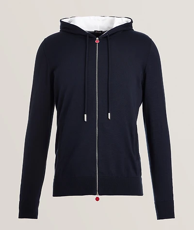 Contrast Cotton Knit Hooded Sweater