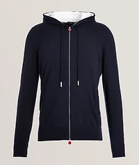 Contrast Cotton Knit Hooded Sweater