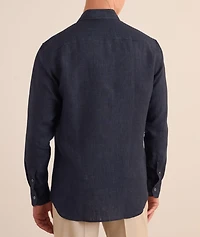 Hidden Button-Down Linen Shirt