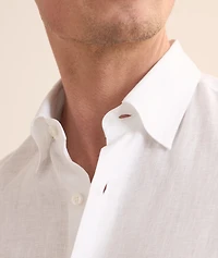 Hidden Button-Down Linen Shirt