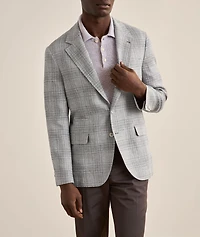 Plaid Wool-Blend Sport Jacket