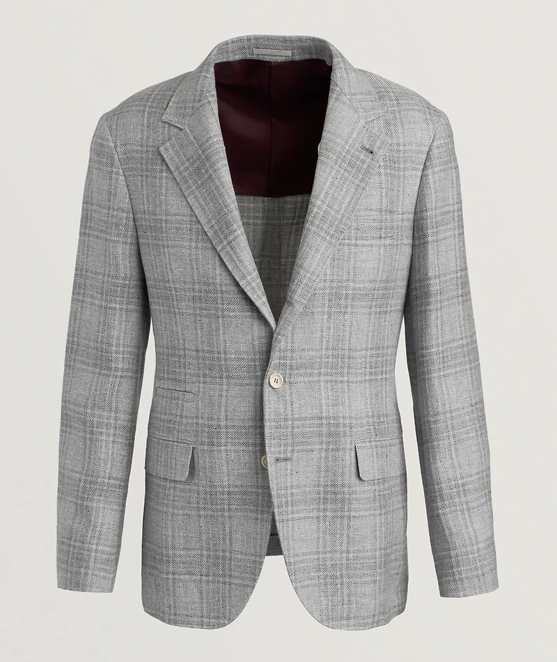 Plaid Wool-Blend Sport Jacket