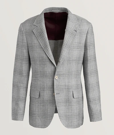 Plaid Wool-Blend Sport Jacket